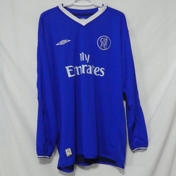 Y2K | UMBRO | 2003 - 2005 | XL- extra large | Blue and White Chelsea Home Shirt - Picture 3 of 16